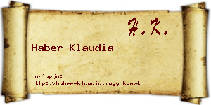 Haber Klaudia névjegykártya